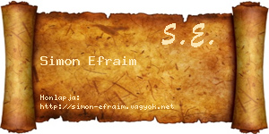 Simon Efraim névjegykártya